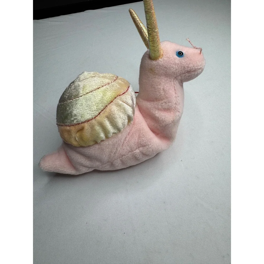 Ty Beanie Baby Swirly the Snail Pink Plush Iridescent Shell 1999 Vintage 4249